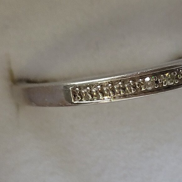 Diamond White Gold Wedding Band 10k Keepsake - Picture 13 of 16